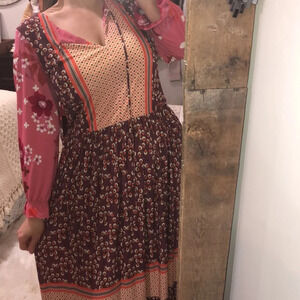 Melissa Masse made to measure size large pink floral maxi dress